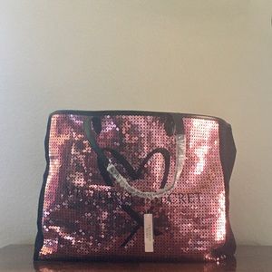 Victoria’s Secret “Love Victoria” Pink Sequin Bag